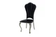 Gold Black Leatherette Dining Chair Set of 2
