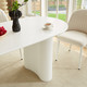 Cream Stone-Look MDF Dining Table