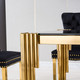 Clear Silver Modern Tempered Glass Dining Table