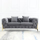 Black Velvet Upholstered Loveseat with Solid Wood Structure