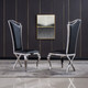 Silver Grey Leatherette Dining Chair Set of 2