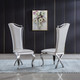 Silver Grey Leatherette Dining Chair Set of 2