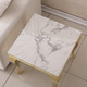 White Gold Stone-Look MDF End Table with Metal Base