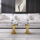 Gold Tempered Glass Coffee Table