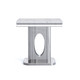 Black Gold Stone-Look MDF End Table with Metal Base