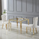 Clear Gold Premium Tempered Glass Dining Table