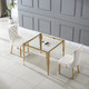Clear Gold Premium Tempered Glass Dining Table