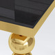 Black Gold Glass Top Rectangular Dining Table with Metal Base