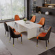 White Black Leatherette Dining Chair Set of 2 with Metal Legs