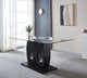 White Tempered Glass Dining Table with MDF Construction