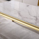 White Silver Stone-Look MDF Coffee Table with Metal Base