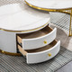 Sintered Stone Coffee Table Set with Stainless Steel Frame