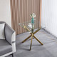 Clear Gold Glass Top End Table