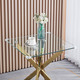 Clear Gold Glass Top End Table