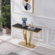 Silver White Stone-Look MDF Console Table