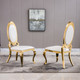 Gold White Premium PU Upholstered Dining Chair Set of 2