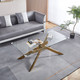 Clear Gold Glass Top Coffee Table