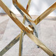 Clear Gold Glass Top Dining Table with Metal Base