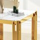 White Silver Glass Top End Table