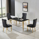 Clear Gold Glass Top Dining Table