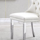 White Gold Modern Velvet Upholstered Dining Chair Set of 2