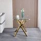 Clear Silver Glass Top End Table