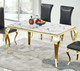 White Gold Genuine Marble Dining Table