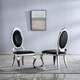 Silver White Premium PU Upholstered Dining Chair Set of 2