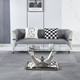Clear Silver Premium Tempered Glass Coffee Table