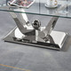 Clear Silver Premium Tempered Glass Coffee Table