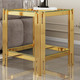 Clear Gold Tempered Glass End Table