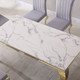 White Gold Stone-Look MDF Rectangular Dining Table