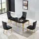 Black Gold Glass Top Dining Table