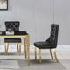 Black Gold Glass Top Dining Table