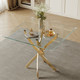 Clear Black Glass Top Dining Table