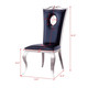 Silver White Leatherette Dining Chair Set of 2
