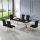 White Silver Genuine Marble Dining Table