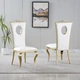 Black Gold Leatherette Dining Chair Set of 2
