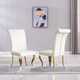 Gold Black Premium PU Upholstered Dining Chair Set of 2