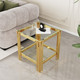 Black Gold Tempered Glass End Table