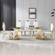 Clear Gold Tempered Glass Rectangular Dining Table