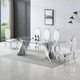 Clear Gold Tempered Glass Rectangular Dining Table
