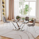 Clear Gold Glass Top Dining Table