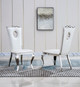 White Gold Leatherette Dining Chair Set of 2