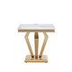 Gold Black Stone-Look MDF End Table