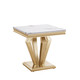 Gold Black Stone-Look MDF End Table