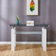 Black Tempered Glass Console Table with Stainless Steel Frame