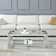 Clear Gold Tempered Glass Coffee Table