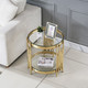 Clear Gold Tempered Glass End Table