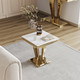 Silver White Stone-Look MDF End Table